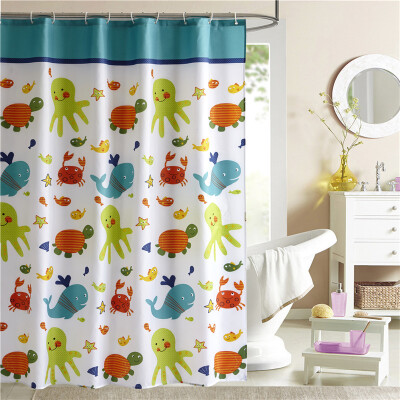 

Yun Yang bath curtain waterproof mildew shower curtain shower curtain curtain sea paradise without pole