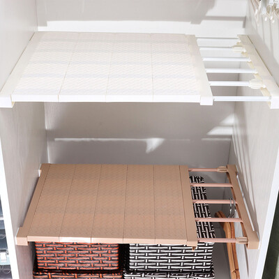 

four generations of retractable 50-80cm layered partition racks wardrobe kitchen multi-purpose storage rack nail-free model