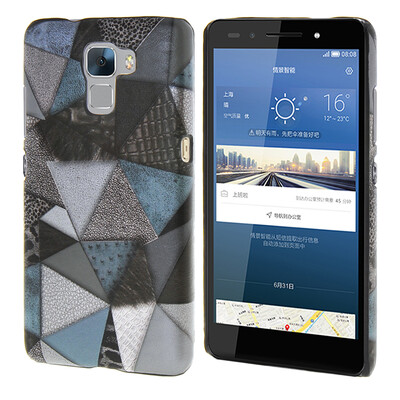 

MOONCASE Personality style Hard Rubber Shell Back чехол для Cover Huawei Honor 7 грей