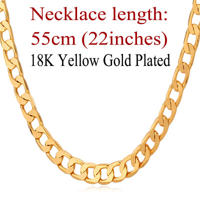 

18K Real Gold Plated Men Jewelry With '18K' Stamp 5MM Necklaces Free Shipping Wholesale New Fashion Link Chain Necklaces