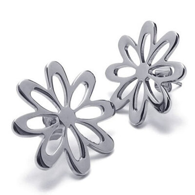 

Hpolw Stainless Steel Stud Earrings Set 2pcs Color Silver