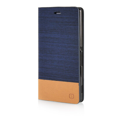 

MOONCASE Canvas Design Leather Side Flip Wallet Pouch Stand Shell Back ЧЕХОЛ ДЛЯ Sony Xperia Z3 Dark Blue