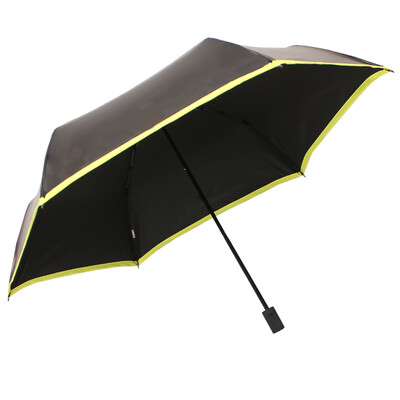 

Jingdong supermarket] umbrella umbrella (sunscreen UPF50 +) carbon black silk Liang plastic yarn-dyed three fold pencil sunny umbrella umbrella blue edge 31016ELCJ