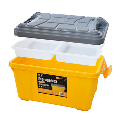 

YUECAR car storage box storage box car trunk storage box King Kong series charge yellow large transparent compartment