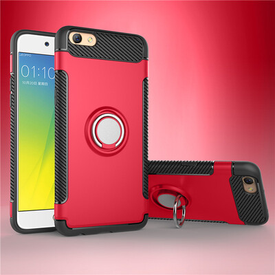 

OPPO R9R9S Plus Armor Car Magnetic Suction Ring Bracket Silicon TPU Hard PC Phone Case