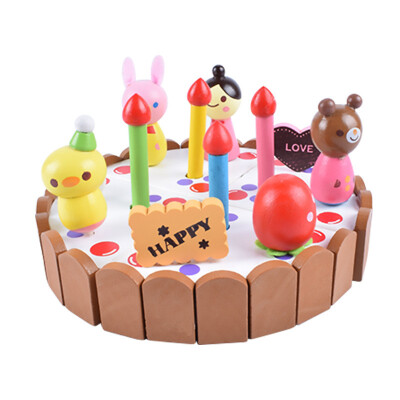 

New Wooden Baby Toys Mother Garden strawberry simulation every family had a small wooden cartoon birthday cake