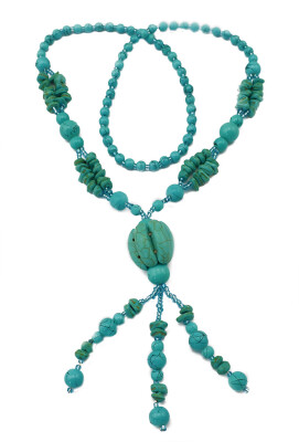 

Idealway New Fashion Bohemia Natural Turquoise Beads Pendant Necklace Women Jewelry