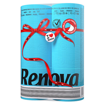 

Renova's love (Renova) double roll paper Caribbean blue / white 2 layer 150 section * 6 rolls of Portuguese imports