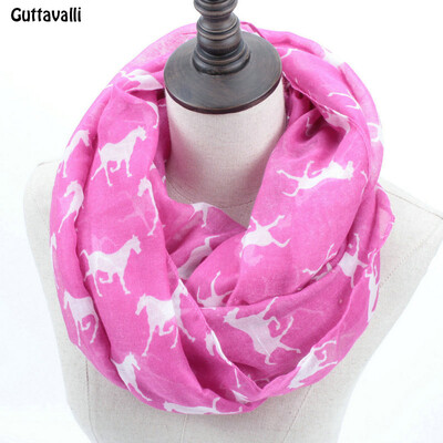 

Guttavalli Fashion Woman Solid Horse Print Loop Shawl Women Winter Stripes Кольцо Шарфы Женские осенние лошади Animal Infinity Scarf