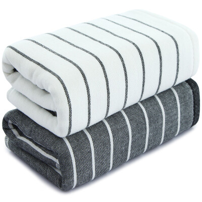 

Sanli cotton striped towel 2 strips A veil cloth B face loops 34×74cm soft absorbent wash towel 115g strip gray white