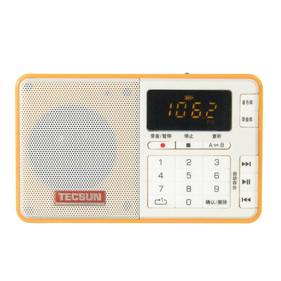 

Tecsun Q3 Card Аудио FM стерео радио MP3-плеер Elderly Semiconductor (желтый)