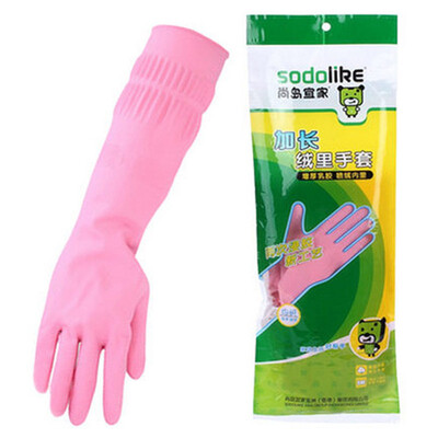 

Jingdong supermarket Shang Island IKEA sodolike cashmere gloves lengthened are all thickening latex velvet inside the special persistent