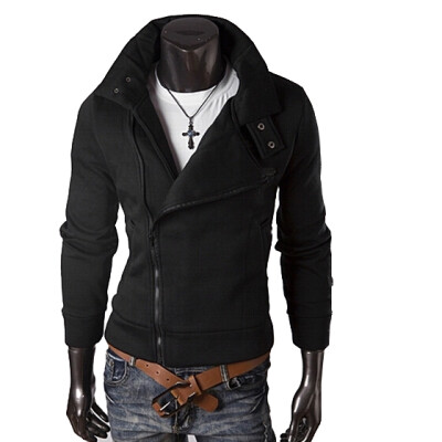 

Zogaa Mens Hoodie Many Zipper Double Stand Callar Nap
