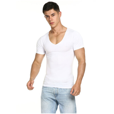 

Cool Summer Mens Fashion T-shirt Tight Casual Short-sleeved T-shirt High Elastic Slim T Shirt Breathable Quick-drying
