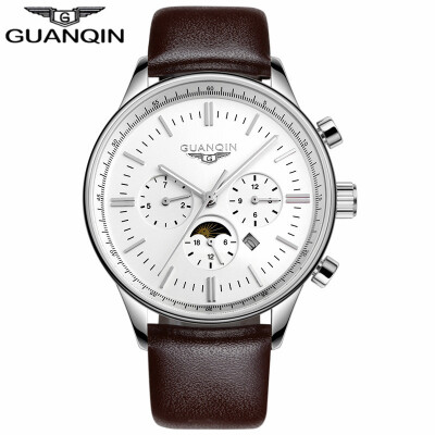 

GUANQIN Watch Mens sports Casual fashion Quartz watches Mens Leather Watch Mens Watch