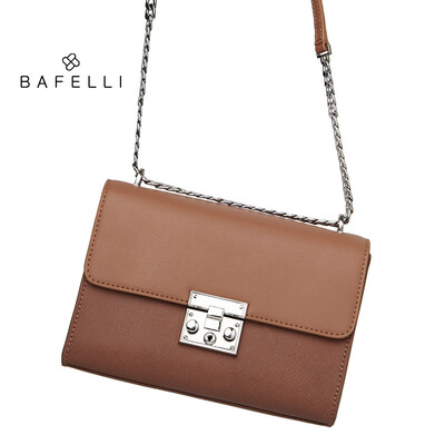 

BAFELLI new arrival split leather bag sky blue bolsos mujer panelled cowhide crossbody bag hot sale women messenger bags