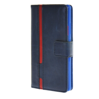 

MOONCASE Senior Leather Flip Wallet Card Slot Bracket Back Case Cover for Huawei Ascend P8 Blue