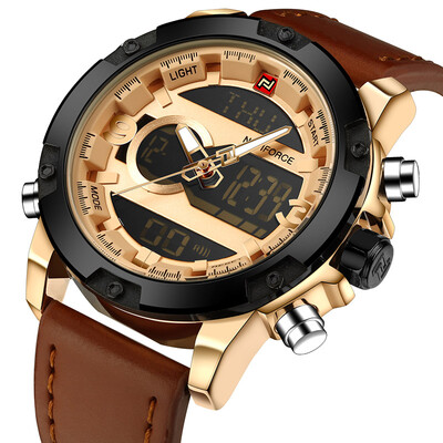 

NAVIFORCE Luxury Men LED Sports Watches Mens Army Military Leather Strap Wrist Watch Quartz Clock Relogio Masculino