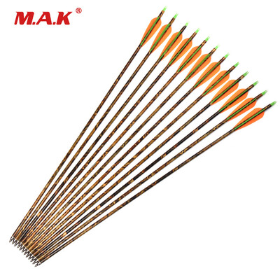 

12 pcs Camo Aluminum Arrow 30 Inches Changable Arrowhead Camouflage Shaft for 30-80lbs Compound Bow Archery Hunting