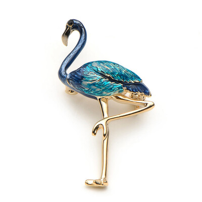 

New Design Alloy Red Blue Enamel Flamingo Bird Brooches Women Mens Metal Animal Brooch Pins Banquet Broche Gift Scarf Buckle1001