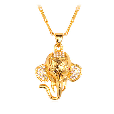 

Индийский слон Кулон 2015 Платина / 18K позолоченный Real Gold Цирконий Модные Прекрасная животных Ожерелье Женщины / Мужчины ювелирные изделия P471