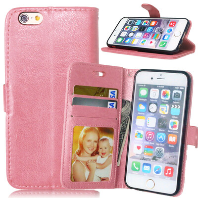 

MOONCASE чехол для Apple, iPhone 4/4S/ 5/5S 6/6s /6 Plus/ 6s Plus Фолио Флип Слот кожаный бумажник карты и складная подставка Feature крышки мешка