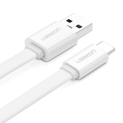 

Green Alliance Type-C Andrews data cable phone charger line USB30 fast charge adapter power cord support Huawei p9 millet 65 music as 05 meters 10691 flat line white