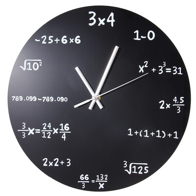 

Творческая математика Blackboard Clock Black Powder Coated Metal
