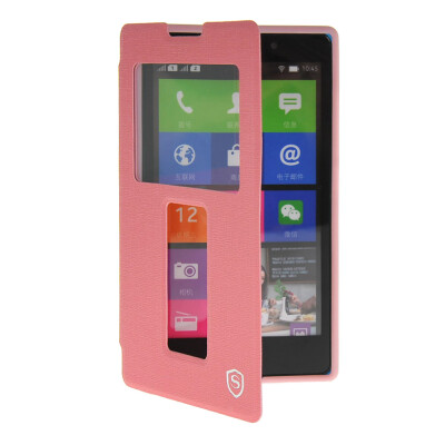 

MOONCASE View Window Leather Side Flip Pouch Stand Shell Back ЧЕХОЛ ДЛЯ Nokia XL Pink