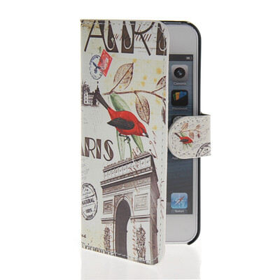 

MOONCASE Scenic Design Leather Side Flip Wallet Card Slot Pouch Stand Shell Back ЧЕХОЛ ДЛЯ Apple iPhone 5 5S