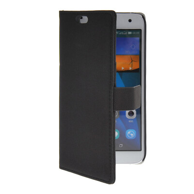 

MOONCASE Slim Leather Side Flip Wallet Card Slot Pouch with Kickstand Shell Back Case Cover for Huawei Ascend G7 Black