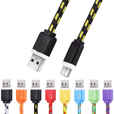 

1M Micro USB Flat Braided Synchronization Charger Cable Cord Adapter for Android Smart Phones