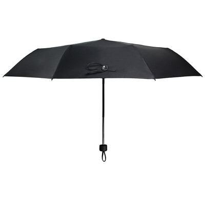 

BLACK LEmon Business Black Solid Color Umbrella Lightweight Sunscreen Tri-Folding Umbrella Dual-use Simple Folding Umbrella Air Business Black