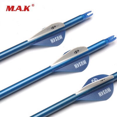 

6 pcs 30 Inches Spine 340 Carbon Shaft Arrows OD76mm with Plastic Fletching for Compound Recure Bow Archery