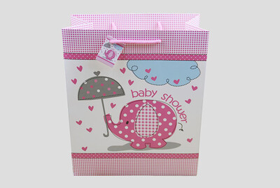 

FANLUS Pink&Blue Elephant Shopping Bag Tote Bag Baby Gift Bag