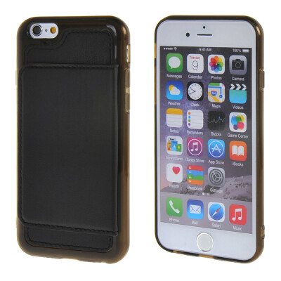 

MOONCASE iPhone 6 Plus (5,5 ") Кожа карты кожи чехол + силиконовый гель ТПУ Тонкий прочный чехол Обложка Черный