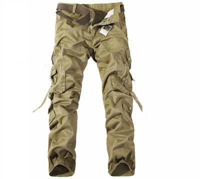 

Mens Cotton Casual Army Overalls Loose Large Size Pants Hot Trousers Khaki 30