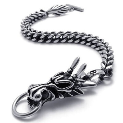 

Hpolw 316L Stainless Steel Vintage Dragon Mens popular superior quality Bracelet