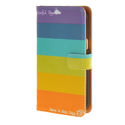 

MOONCASE Samsung Galaxy J1 чехол Радуга Кошелек Pattern Кожа Флип Кронштейн Слот для карты обложка чехол A 02