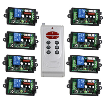 

MITI 433mhz rf transmitter and receiver with code 220v, Wireless 8CH remote control switch 1 Transmitter+8 Receiver