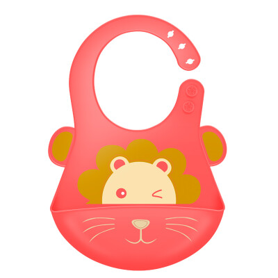 

MillyMally Baby Eating Bibs Rice Bowl Waterproof Baby Child Kids Silicone Bibs Feeding Clothes Pocket Lion Watermelon Red