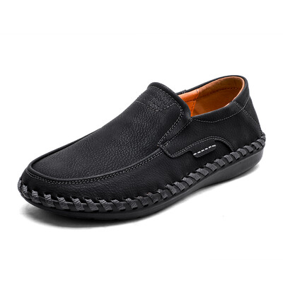 

Men Microfiber Leather Hand Stitching Non-slip Casual Shoes