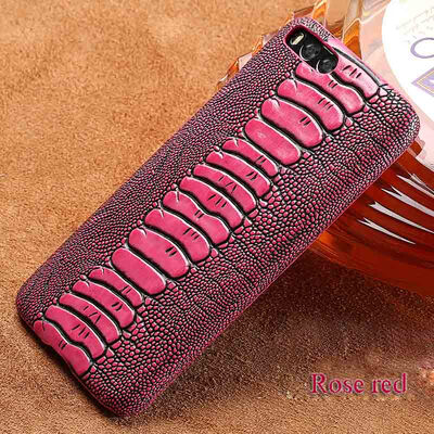 

Genuine Leather Phone Case For Xiaomi 6 Case Ostrich Foot Texture Back Cover For Redmi 4 4X 5 5A Case