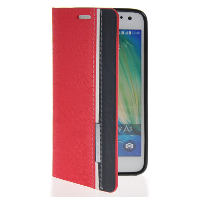 

MOONCASE Business style Leather Side Flip Wallet Card Slot Pouch Stand Back Case Cover for Samsung Galaxy A3 Red