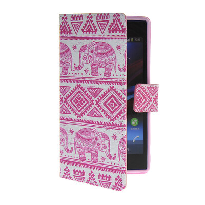 

MOONCASE Pattern Style Leather Side Flip Wallet Card Slot Pouch Stand Shell Back ЧЕХОЛ ДЛЯ Sony Xperia Z1 L39h