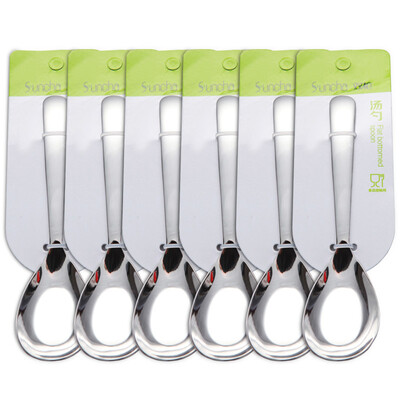 

Jingdong supermarket double gun Suncha stainless steel flat soup spoon spoon rice spoon 6 loaded CF1115