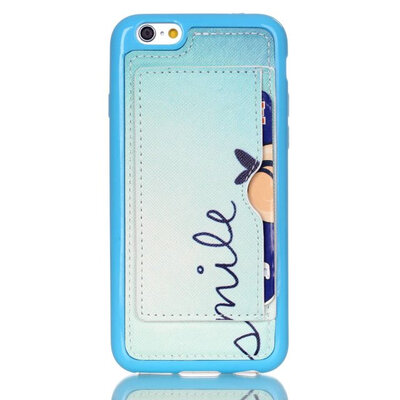 

MITI iphone6 6S Colorful PU+TPU Back Case Plug-in Card Stand For iphone 6 6S 4.7" Shockproof Cell Phone Protect Cover