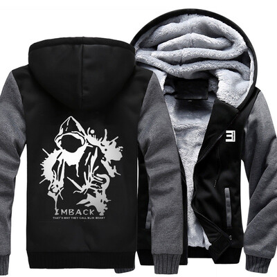 

2018 New USA SIZE Men Winter Autumn Hoodies MBACK BLIN BHADY pattern Fleece Coat Baseball Uniform Sportswear Jacket wool
