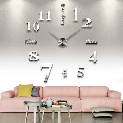 

Qingwei creative wall stickers mute living room decoration clock wall charts mirror wall stickers black