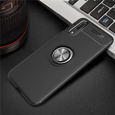 

Huawei P20P20 Pro Luxury Metal Ring Magnetic Bracket Shockproof Cooling TPU Phone Case